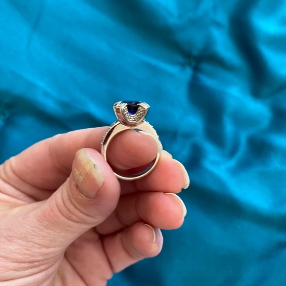 Sapphire & CZ ring set - Picture 7 of 8